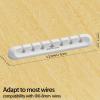 Apromisith USB Cable Organizer Clips Cord Holder,6 Packs (7-Slots) White Self Adhesive Desk Cord Cable Management view 2