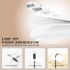 Apromisith USB Cable Organizer Clips Cord Holder,6 Packs (7-Slots) White Self Adhesive Desk Cord Cable Management view 4