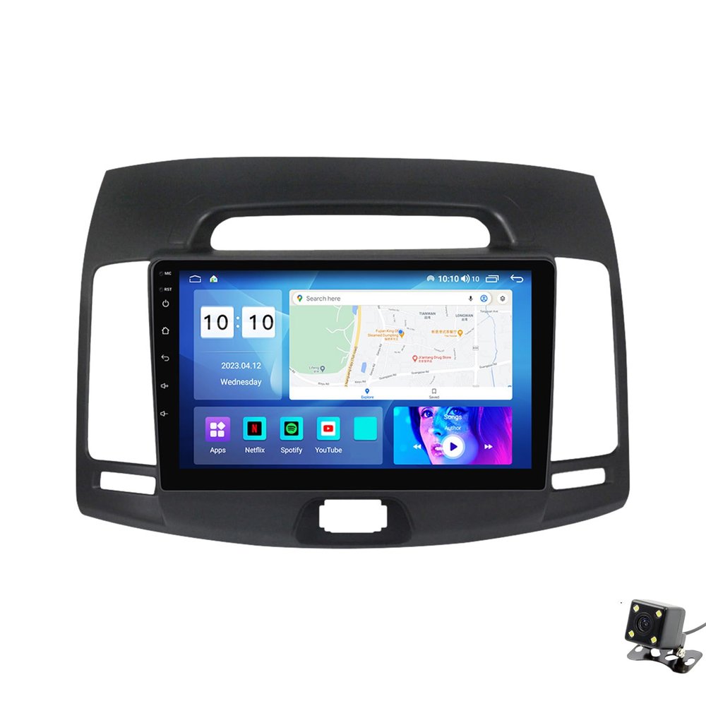 ADMLZQQ Double Din Car Stereo Multimedia with Bluetooth and 9" Touchscreen Android 12 for Hyundai Elantra 2006-2011,with GPS/Car-Play Android/SWC/Backup Camera/Mirror Link/4G WiFi,M300s