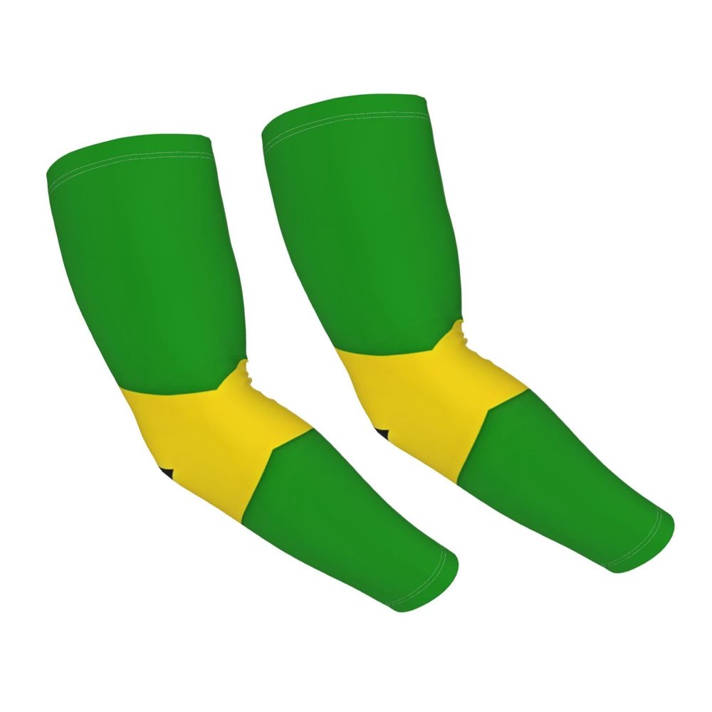 ASYG Jamaica Flag Arm Sleeves Flag Cooling Sports Arm Sleeves Outdoor Sleeves For Women and Men