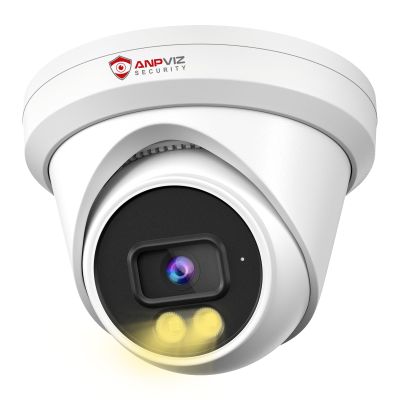 Anpviz 5MP PoE IP Turret Camera,Smart Color Night Vision 100ft, 512GB SD Slot,Human & Vehicle Detection,Built-in Mic,Security IP Camera Outdoor Indoor for Business, IP66, NDAA Compliant (U Series)