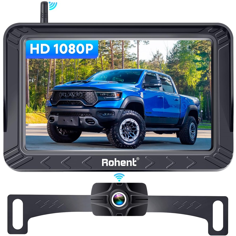 5-Inch Wireless Backup Camera for Trucks: Strong Signal HD 1080P Rear View Camera Easy to Install - R11
