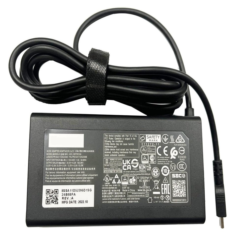 100W 20V 5A USB Type C Laptop Charger Compatible for Lenovo IdeaPad 5 Pro16/14 ADL100YLC3A