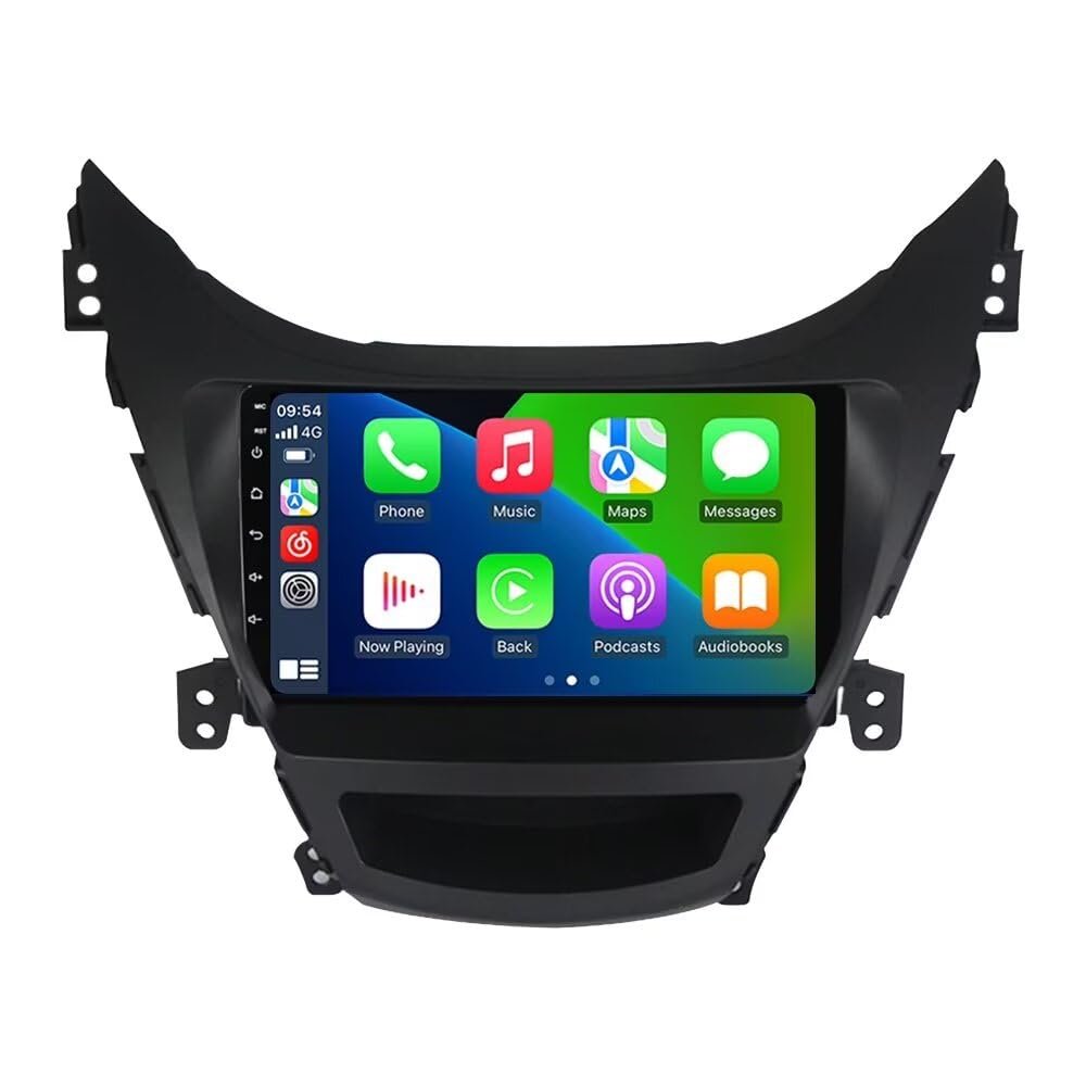 Stereo Radio for Hyundai Elantra 2011-2013, Biorunn 9 Inch GPS Wireless Wired Car-Play Android Auto IPS Touch Screen Navigation WiFi FM RDS Head Unit 2GB RAM 32GB ROM