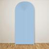 Haploquest 2D Printed Ripples Party Arch Covers Arched Backdrop Cover Stretchy Cover for Party Decoration Round Top Frame Spandex Cover (Sky Blue446,7.2x4ft) view 2