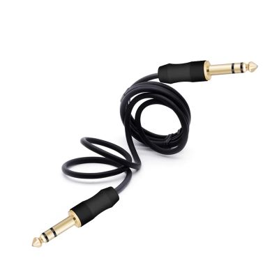 Plated 1/4'' 6.35mm Jack Stereo Audio Extension Cable Male to Male AUX Shileded for Amplifier Mixer 1m 1.5m 2m 3m 5m 8m 10m (Color : Black, Size : 1m)