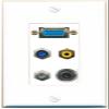RiteAV SVGA + 3.5mm Coax F81 RCA-Yellow Wall Plate [White] view 1