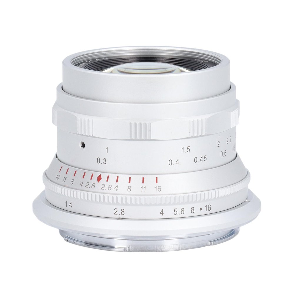 35mm Camera Lens Replacement, F1.4 II Full Frame Fixed Focus Lens with 7 Layer Optical Coating, for EOSR RP Ra R5 R6 R3 R5C R7 R10 RF R6Mark II, R50, R100 Mount Cameras (White)