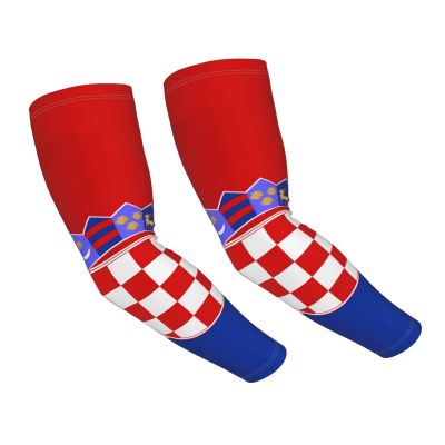 LVGOOKI Cute Croatia Flag Arm Sleeves Cooling Sun Protection Sports Flag Sleeves for Men Women