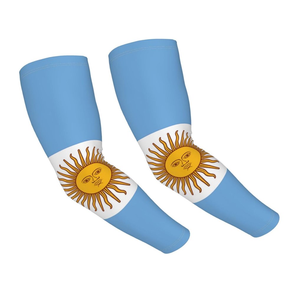 LVGOOKI Cute Argentina Flag Arm Sleeves Cooling Sun Protection Sports Flag Sleeves for Men Women