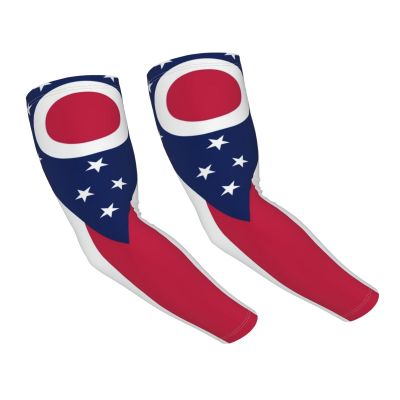 ASYG Fashion Ohio State Flag Cooling Arm Sleeve Patriotic Arm Sleeves Outdoor Sports Sun Protection for Women Men