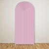 2D Printed Ripples Party Arch Covers Arched Backdrop Cover Stretchy Cover for Party Decoration Round Top Frame Spandex Cover (Pink449,6x2.6ft) view 3