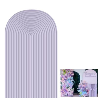 2D Printed Ripples Party Arch Covers Arched Backdrop Cover Stretchy Cover for Party Decoration Round Top Frame Spandex Cover (lavender445,6.5x3.3ft)