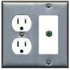 RiteAV RCA-Green Wall Plate with Round Outlet [Stainless-White] view 1