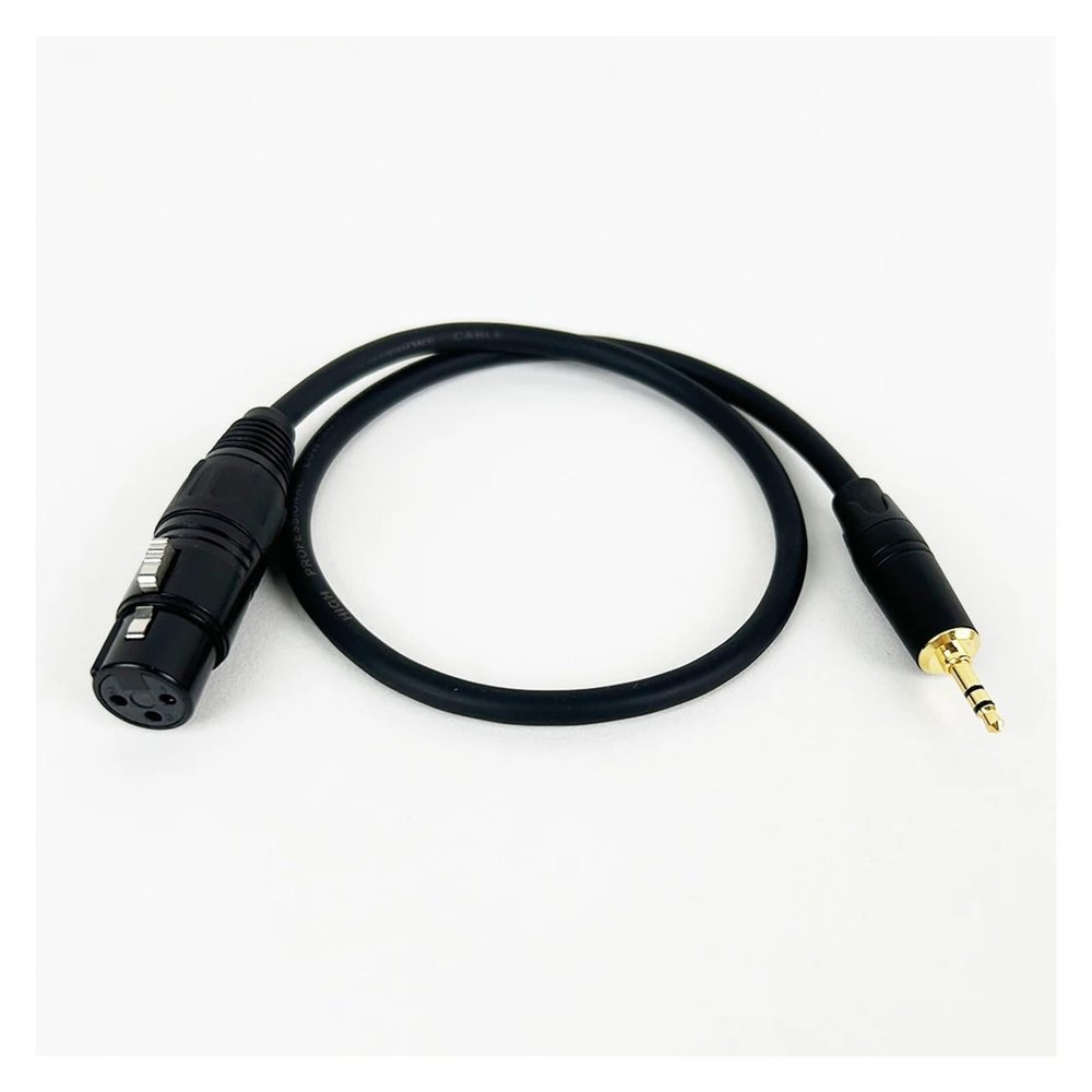 3.5mm Stereo TRS Jack to XLR Female Cable Male to Female Audio Cable Microphones Speakers Sound Consoles Amplifier (Color : Black Black, Size : 0.3m)