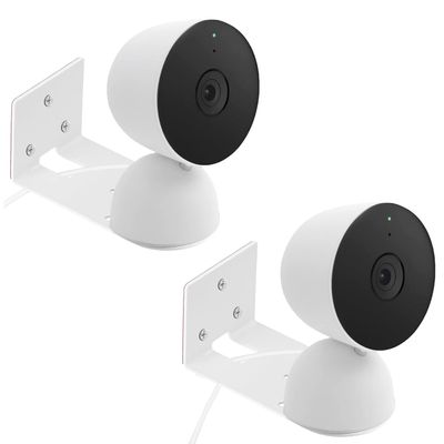 2Pack Adhesive Wall Mount Bracket for Google Nest Cam Indoor Security Camera Wired- 2nd Generation, VHB Stick On or No Drilling Mounting Get The Best View,Two Ways Installation