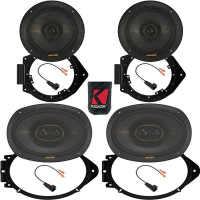 KICKER Speakers 6.5 & 6X9 inch for GMC Canyon (Ext) 2015-2024 Upgrade Kit - 2 Pairs of KS Series with Adapters and Harness, Car Audio Front & Rear Door Speaker KSC650, 51KSC6504 & KSC6930, 51KSC69304