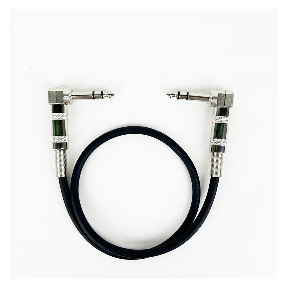 Gold Plated 6.35 Stereo Audio Balanced TRS 1/4 Angled to Angled Speaker Amplifier Cable for Guitar Keyboard Dual Channel Cable (Color : Silver, Size : 1m)