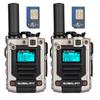 globalptt Global Walkie Talkie Unlimited Range Set of 2 with Yearly SIM Cards - 4G LTE Portable Two-Way Radios with Integrated Flashlight and Multi-Functional Screen (Silver) view 1