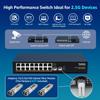 18 Port 2.5G Umanaged Ethernet Switch, 16 x 2.5Gb Base-T Ports, 2 x 10G SFP+, Compatible with 100/1000/2500Mbps, Metal Fanless, Desktop/Rack Mount YuanLey 2.5Gbe Network Switch for Wireless AP, PC view 4