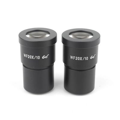 JOEBO Microscope Kit 1 Pair WF10X WF20X Eyepiece for Stereo Microscope Wide Field WF10X/20 High Eye-Point Microscope Lens Adapters (Color : WF20X-10)