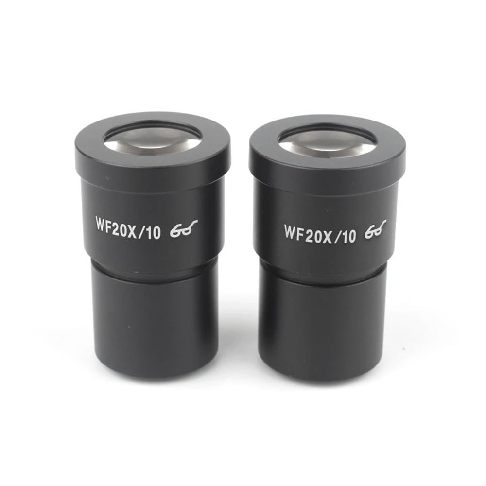 JOEBO Microscope Kit 1 Pair WF10X WF20X Eyepiece for Stereo Microscope Wide Field WF10X/20 High Eye-Point Microscope Lens Adapters (Color : WF20X-10)
