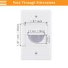 Bolcolege 1 Gang Cable Pass Through Wall Plate Cover White, Pack of 10, 1 Port Keystone Wall Plate for Keystone Jack and Coupler, Brush Pass Through for Cable Wires in Wall Management view 3