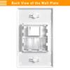 Bolcolege 1 Gang Cable Pass Through Wall Plate Cover White, Pack of 10, 1 Port Keystone Wall Plate for Keystone Jack and Coupler, Brush Pass Through for Cable Wires in Wall Management view 4