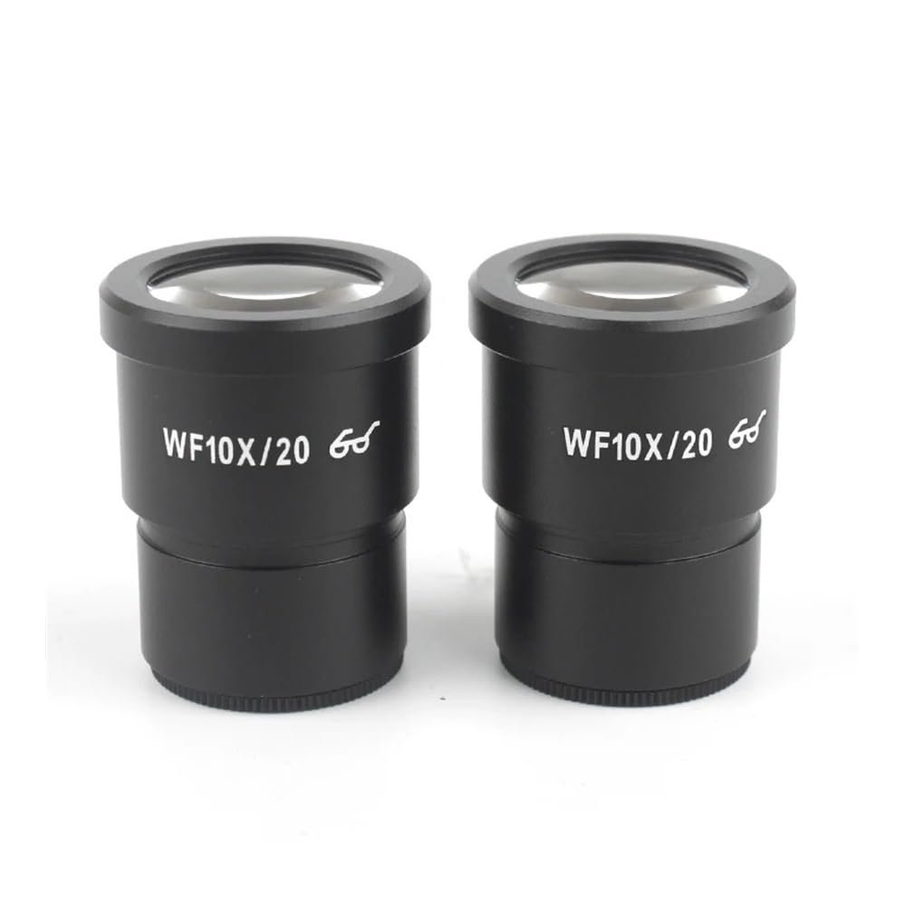 Joebo Microscope Kit 1 Pair WF10X WF20X Eyepiece for Stereo Microscope Wide Field WF10X/20 High Eye-Point Microscope Lens Adapters (Color : WF10X-20)