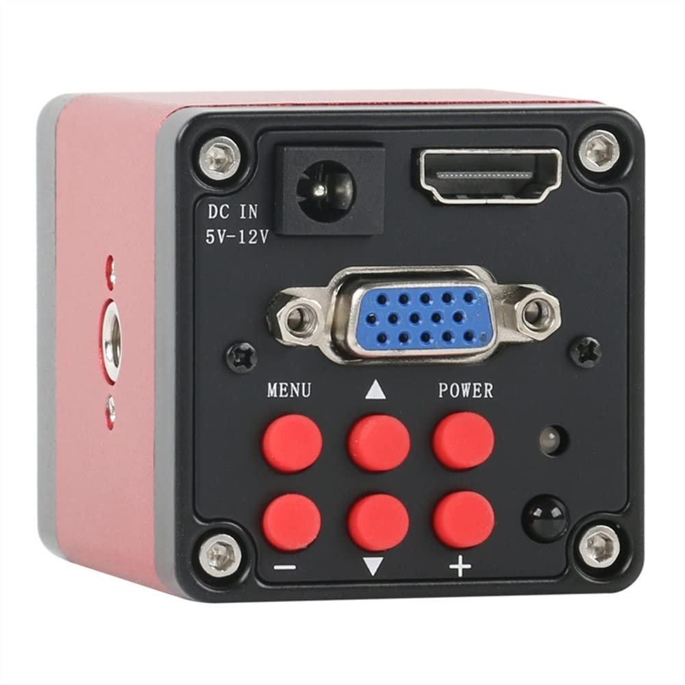 Joebo Microscope Kit 14MP HDMI VGA Electronic Digital Video Microscope Camera 130X Zoom C-Mount Lens for PCB Soldering Repair Inspection Microscope Lens Adapters (Color : Camera)