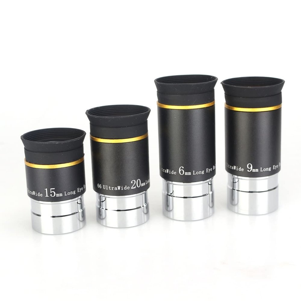 JOEBO Microscope Kit 1.25inch 66-Degree Ultra Wide Angle Eyepiece Kit 6/9/15/20mm Microscope Lens Adapters