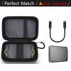 Carrying Case Compatible with Crucial X10/ X9 Pro 4TB/ 2TB/ 1TB Portable SSD, External Solid State Drive Hard Storage Holder Bag Fits for USB-C Cable (Box Only)Dark-Grey view 2