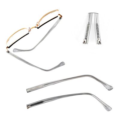 DOERDO 1Pair Glasses Replacement Arms Double Teeth Universal Glasses Arm Legs Arm Replacement for Glasses, Sunglasses, Grey