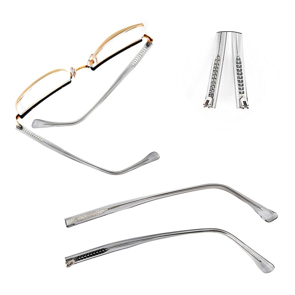 DOERDO 1Pair Glasses Replacement Arms Double Teeth Universal Glasses Arm Legs Arm Replacement for Glasses, Sunglasses, Grey