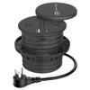 Desktop Power Grommet 3-inch Hole,15W Wireless Charger,20W USB C Fast Charging Station,2 AC Plug,Round Recessed Power Strip, Workspace Essential Desk Hole Cover for Cables Black view 1