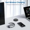 Desktop Power Grommet 3-inch Hole,15W Wireless Charger,20W USB C Fast Charging Station,2 AC Plug,Round Recessed Power Strip, Workspace Essential Desk Hole Cover for Cables Black view 3