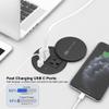 Desktop Power Grommet 3-inch Hole,15W Wireless Charger,20W USB C Fast Charging Station,2 AC Plug,Round Recessed Power Strip, Workspace Essential Desk Hole Cover for Cables Black view 4