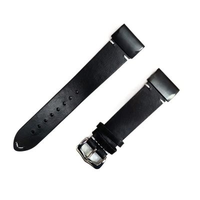 IRFKR Fenix 3 HR 26mm QuickFit Watch Band Oil Wax Leather Handmade Retro Wristband Strap for Garmin Fenix 6X/Fenix 5X Big Wrist Band (Color : Black, Size : 26mm for Fenix 6X)