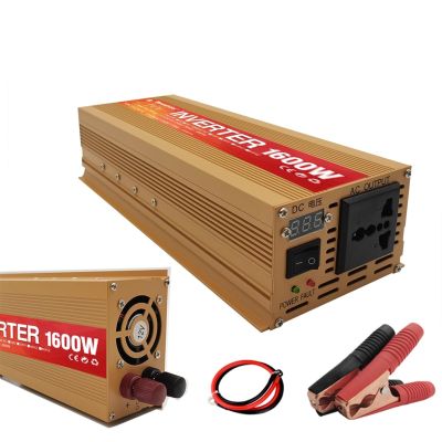 JZRYQJGJ Pure Sine Wave Power Inverter 12v 220v 4000W 3000W 2000W 1600W Car Inverter Pure Sinus DC to AC Solar Converter for Home (Color : 12v 1600w 220v)