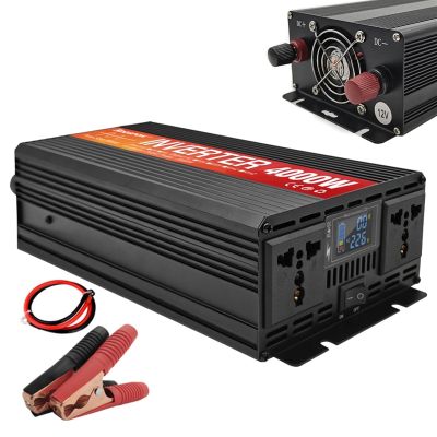 JZRYQJGJ Pure Sine Wave Power Inverter 12v 220v 4000W 3000W 2000W 1600W Car Inverter Pure Sinus DC to AC Solar Converter for Home (Color : 12v 4000w 220v)