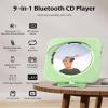 CD Player Portable Bluetooth Desktop CD Player for Home, Mini Cute CD Players for Kids, Built-in Dual Speakers and LED Display with Remote Control, Supports CD/FM Radio/USB/AUX/Timer/Repeat (Green) view 2