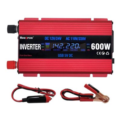 JZRYQJGJ 600/2000W Portable Car Inverter 12V/24V to 220V AC Power Converter with 5v USB,Modified Sine Wave Car Inverter Conversion Power (Color : 600W, Size : 12V-24V_220-240V 60HZ_Universal)