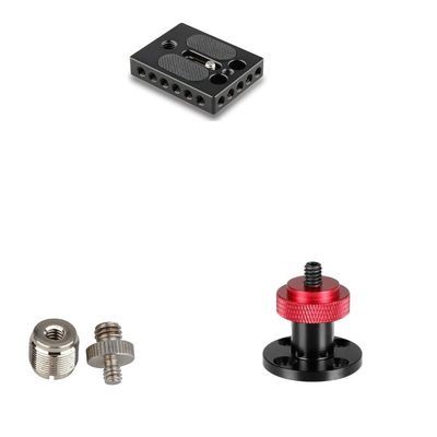 CAMVATE Camera Baseplate with 1/4" & 3/8" Thread Hole + Convert Screw Adapter + 1/4"-20 Male Thread Screw