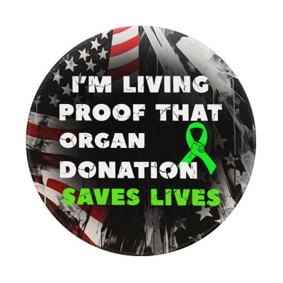 Rqwaaed I'm Living Proof That Organ Donation Saves Lives 2 PCS Charming Round Mouse Pad Cute Design Non-Slip Waterproof 8x8 in, Black