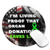 Rqwaaed I'm Living Proof That Organ Donation Saves Lives 2 PCS Charming Round Mouse Pad Cute Design Non-Slip Waterproof 8x8 in, Black view 2