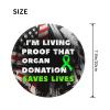 Rqwaaed I'm Living Proof That Organ Donation Saves Lives 2 PCS Charming Round Mouse Pad Cute Design Non-Slip Waterproof 8x8 in, Black view 3