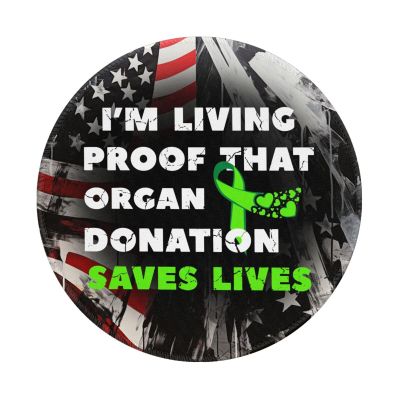 Rqwaaed I'm Living Proof That Organ Donation Saves Lives 2 PCS Charming Round Mouse Pad Cute Design Non-Slip Waterproof 8x8 in, Black