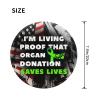 Rqwaaed I'm Living Proof That Organ Donation Saves Lives 2 PCS Charming Round Mouse Pad Cute Design Non-Slip Waterproof 8x8 in, Black view 3