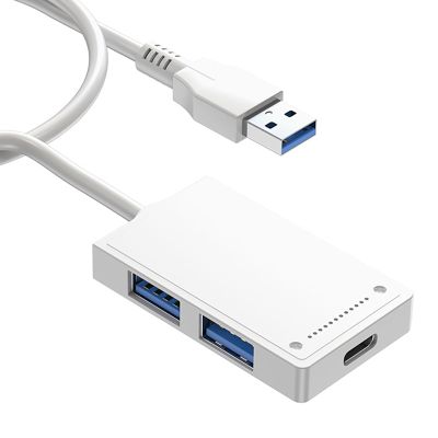FGDTREE Multiports USB Hub USB Docking Station with 1 USB3.0 + 3USB2.0 Port Suitable for Desktops Power Adapter USB Splitter