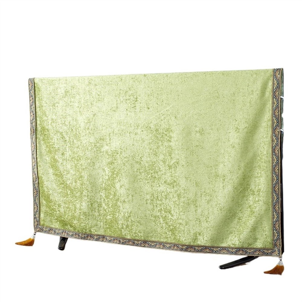SHIJT Tv Display Cover, Soft Chenille Tv Protector Enclosure, Television Cover Dustproof Cabinet, Plasma Led TV Protection ( Color : Green , Size : 55 inches ), jtjtu5ter43